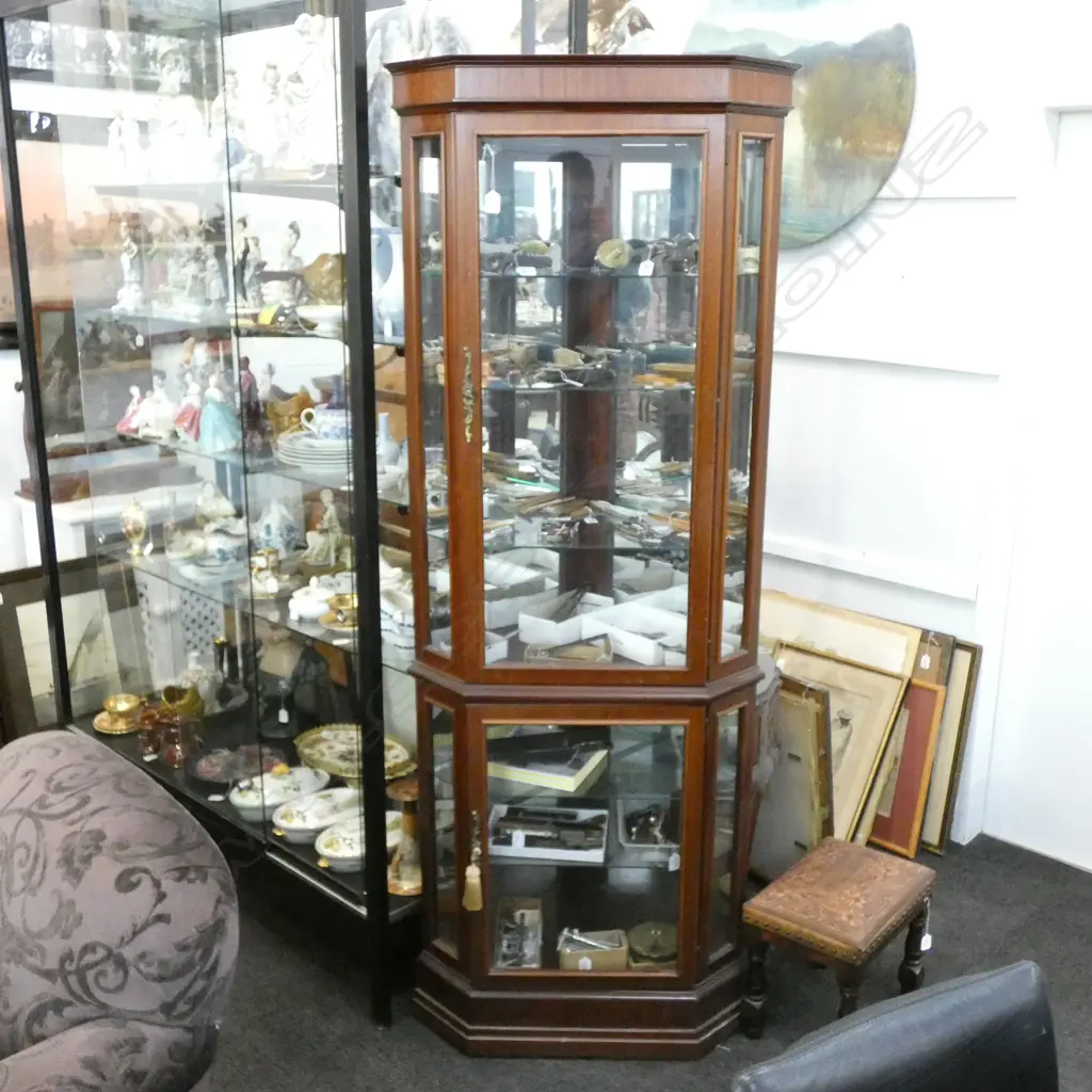 TALL MAHOGANY CORNER CABINET Image 1++