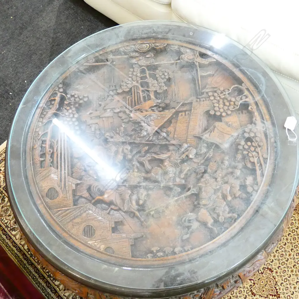 CHINESE CARVED NEST OF 5 TABLES Image 1++