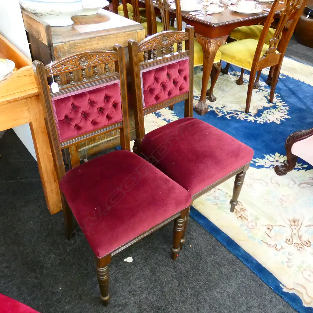 PR OF EDWARDIAN DINING CHAIRS Image 1++