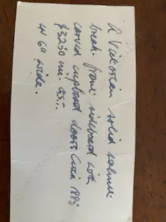 VICTORIAN WALNUT SIDEBOARD CARVED DOORS W.4ft 6in Image 1++