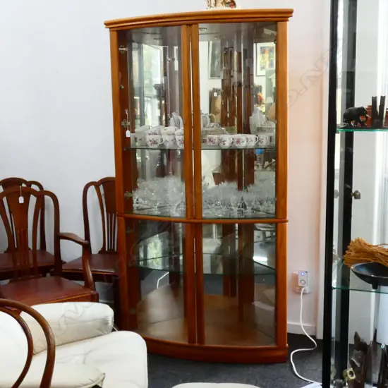 SORENMOBLER GLAZED CORNER CABINET WITH LIGHTS H 1900