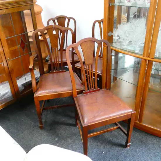 4 OAK DINING CHAIRS ONE A CARVER