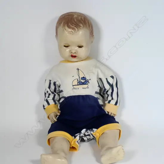 VINTAGE PLASTIC MALE DOLL, 'STAMPED BRITISH MADE' + M INSIDE STAR,  L. 600MM