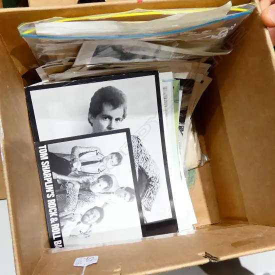 BOX OF ASST LOBBY CARDS + VINTAGE T.V.N.Z PHOTOS +EPHEMERA