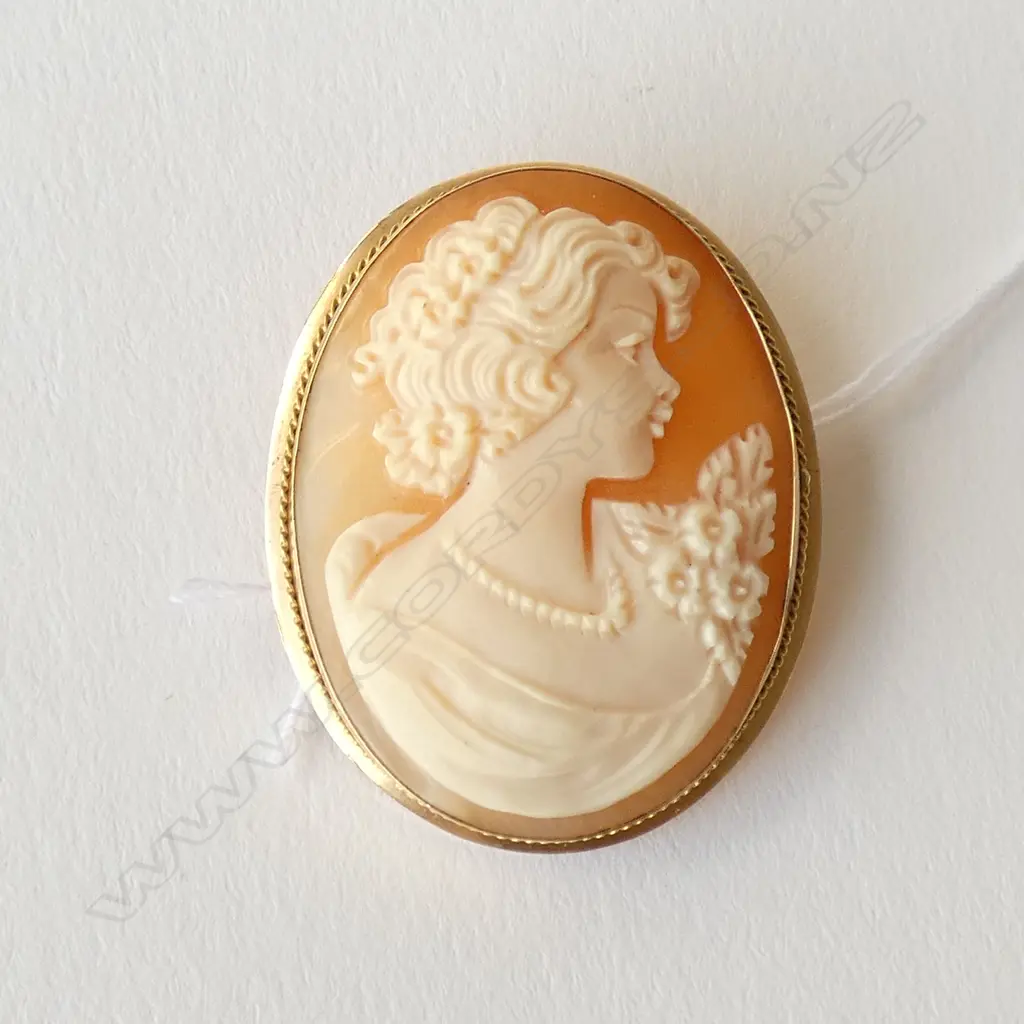 9CT GOLD VICTORIAN CAMEO BROOCH Image 1++