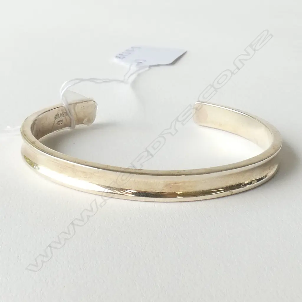 SILVER SLAVE BANGLE CONCAVE DESIGN 26.6 GMS Image 1++