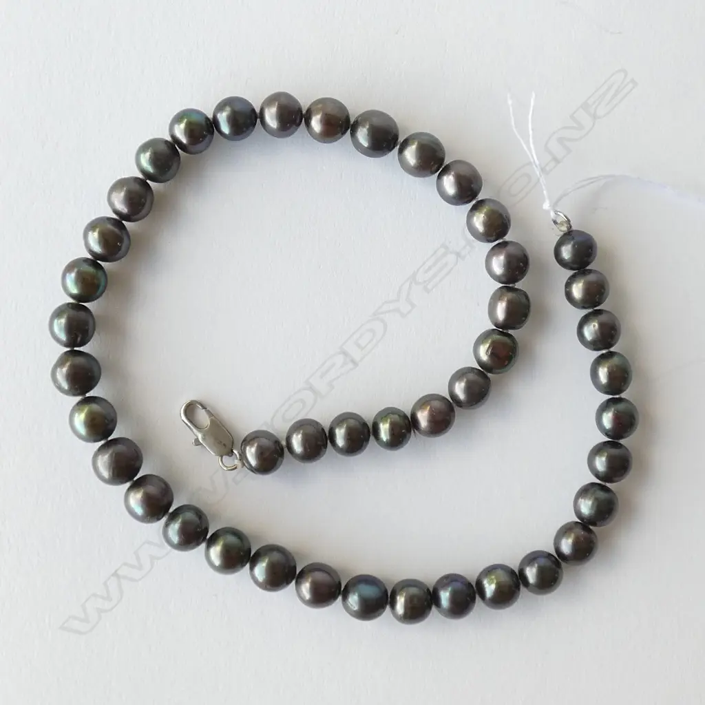 BLACK PEARL SINGLE STRAND NECKLACE Image 1++
