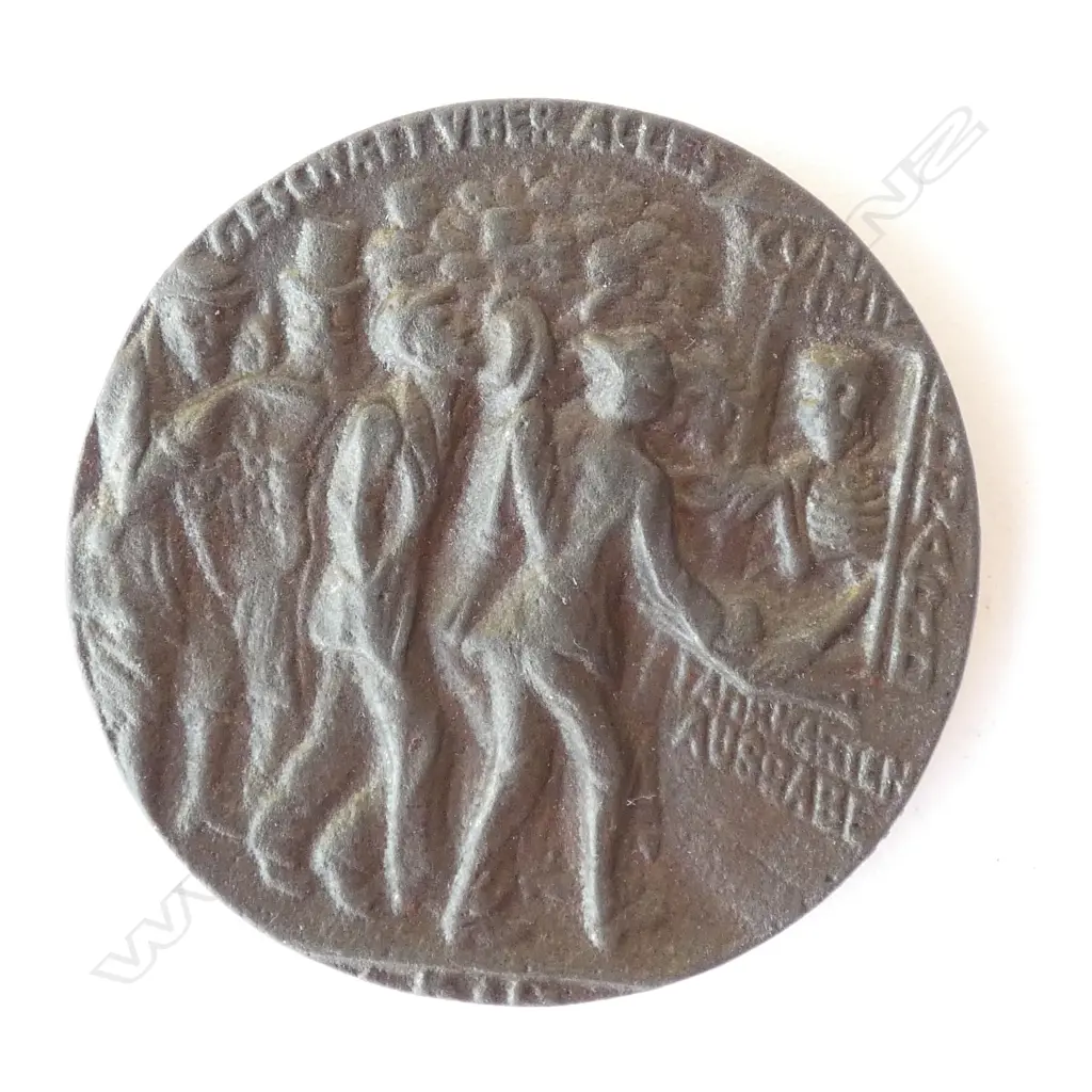 WWI MEMORIAL BRONZE MEMORIAL 'PENNY' PLAQUE, DIA. 220MM Image 1++