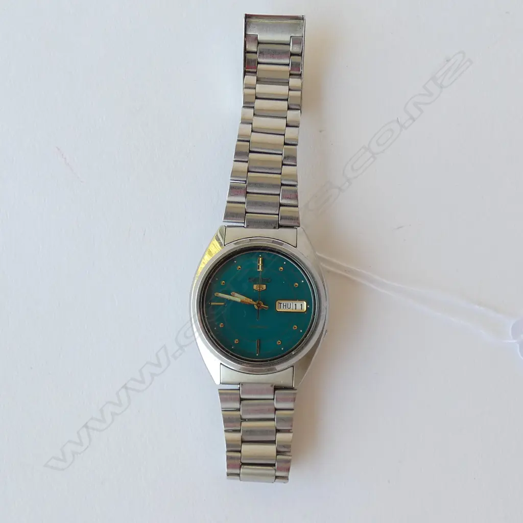 SEIKO 7S26-3040 DAYDATE STAINLESS STEEL AUTOMATIC GREEN FACE DIVERS WATCH, SERIAL NO. 021207, WORKING Image 1++