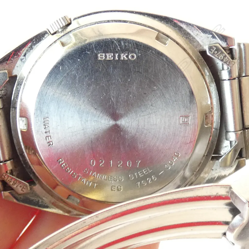 SEIKO 7S26-3040 DAYDATE STAINLESS STEEL AUTOMATIC GREEN FACE DIVERS WATCH, SERIAL NO. 021207, WORKING Image 1++