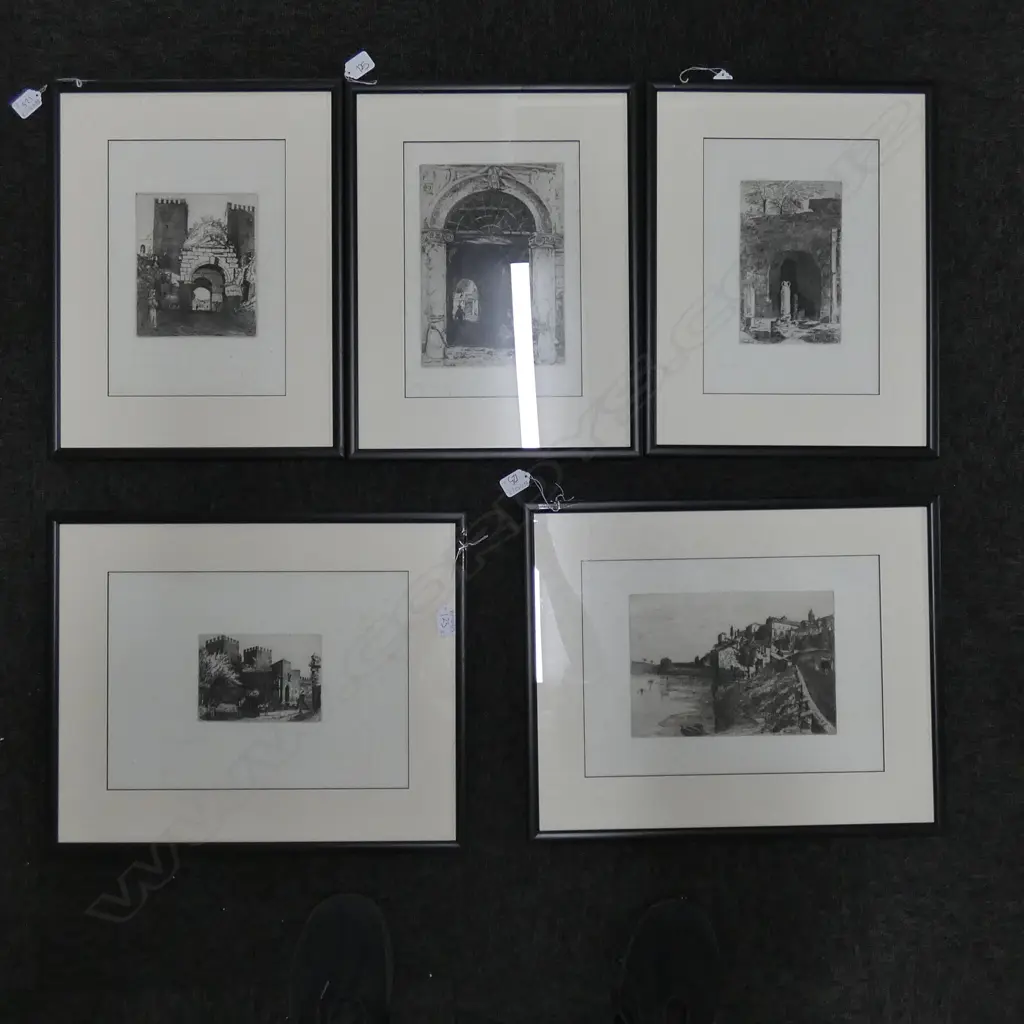 5 WILLIAM SCOTT ITALIAN ETCHINGS LARGEST PR 500 X 410MM Image 1++