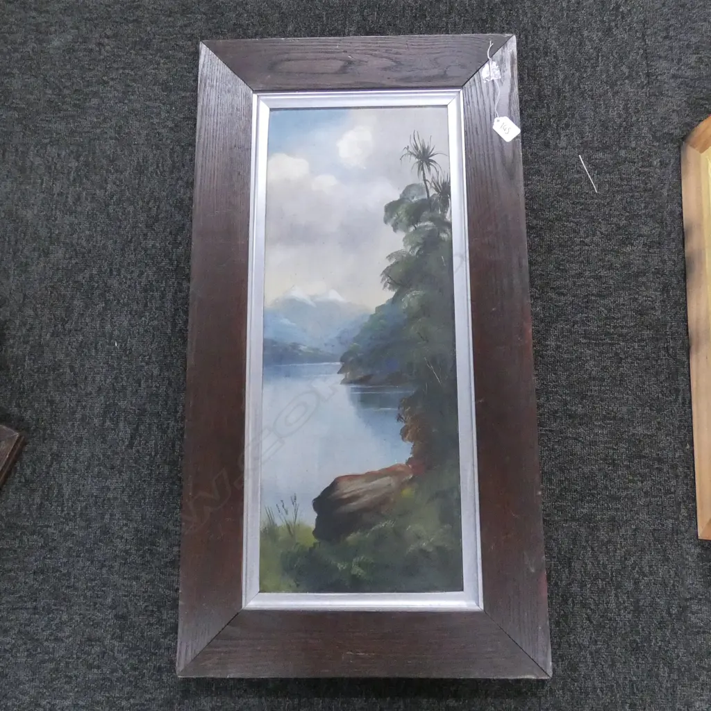 ATTRIBUTED HENRY GARRATT (DE RITZ) OIL ON CARD, IN OAK FRAME. 81 x 42.5cm OVERALL Image 1++