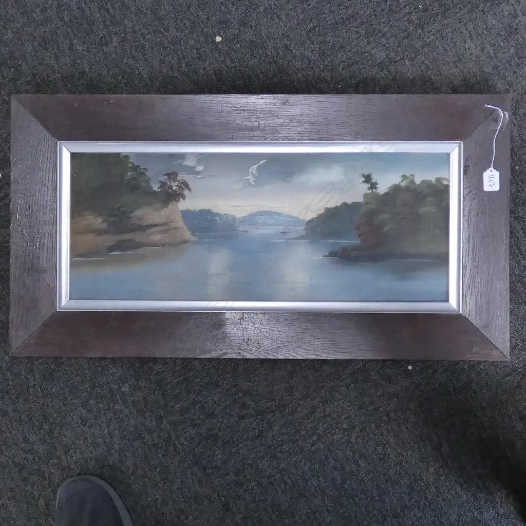 ATTRIBUTED HENRY GARRATT (DE RITZ) OIL ON CARD, IN OAK FRAME. 81 x 42.5cm OVERALL Image 1++