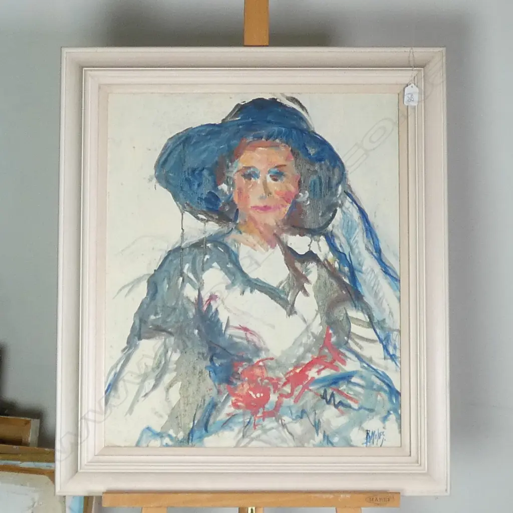 P MILES ACRYLIC ON BOARD PORTRAIT OF A WOMAN 600 X 500 MM Image 1++