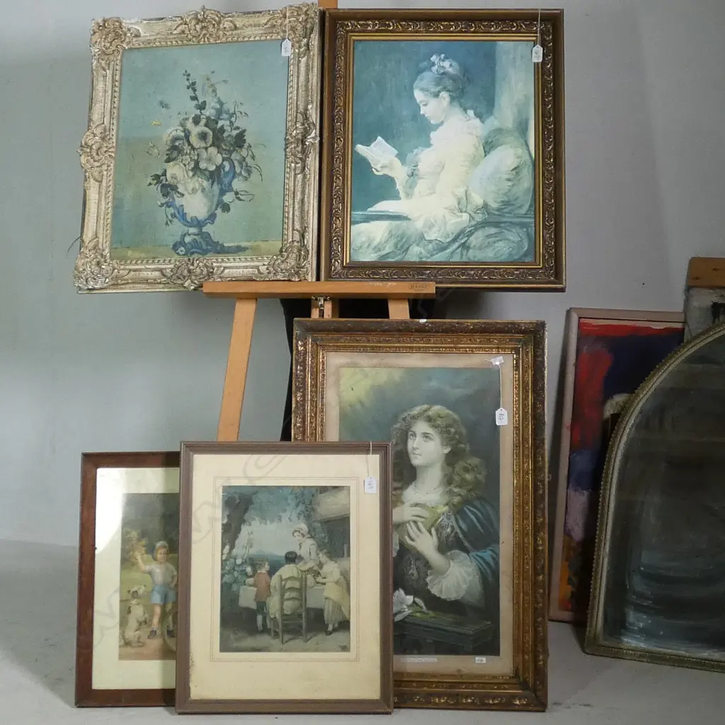 5 ASST FRAMED PRINTS WITH ONE PEARS PRINT H 810 MM Image 1++