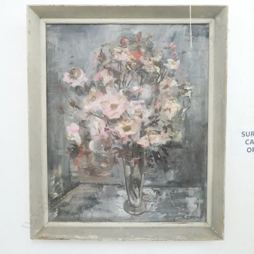 A ZORIAN OIL ON BOARD STILL LIFE 570 X 460 MM Image 1++