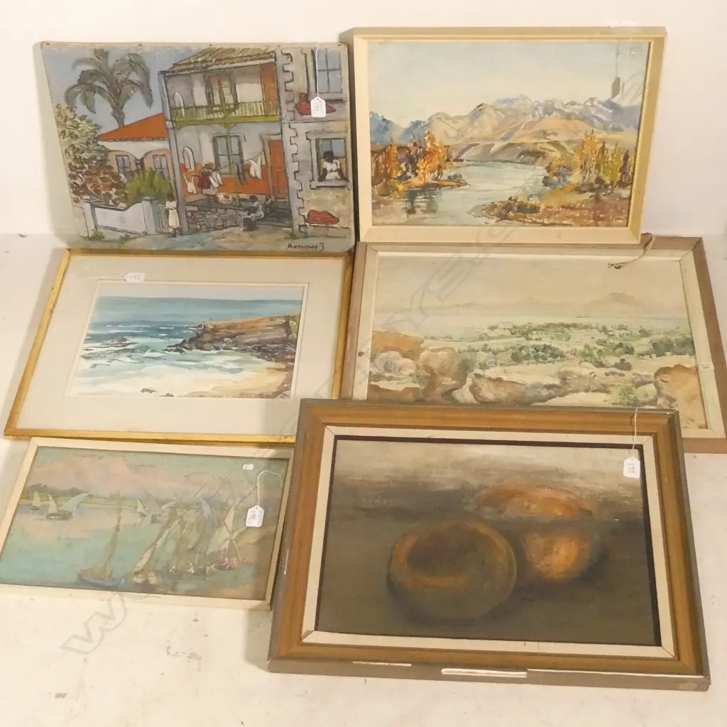 6 ASST ARTWORKS OILS/W/COLOURS ETC Image 1++