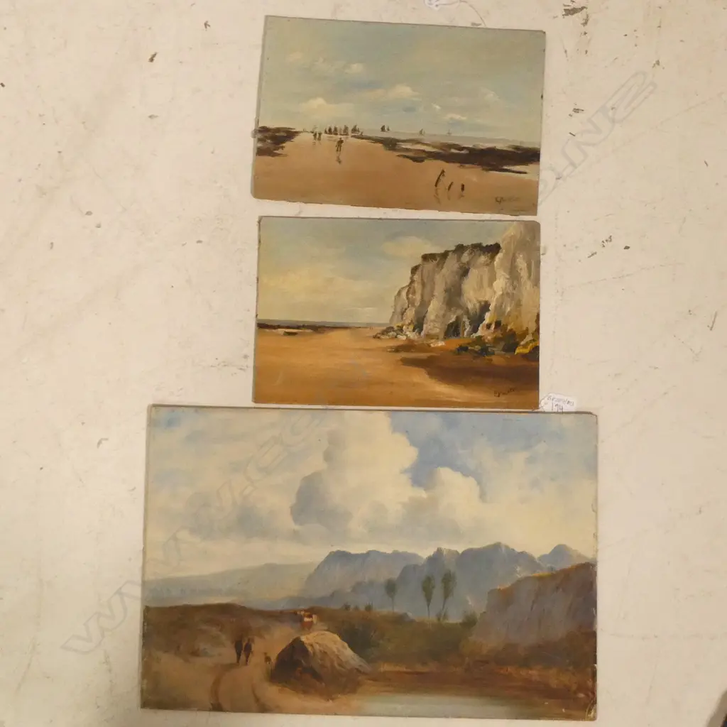 2 UNFRAMED OILS BY E PROCTER + ONE OTHER W 470 MM Image 1++