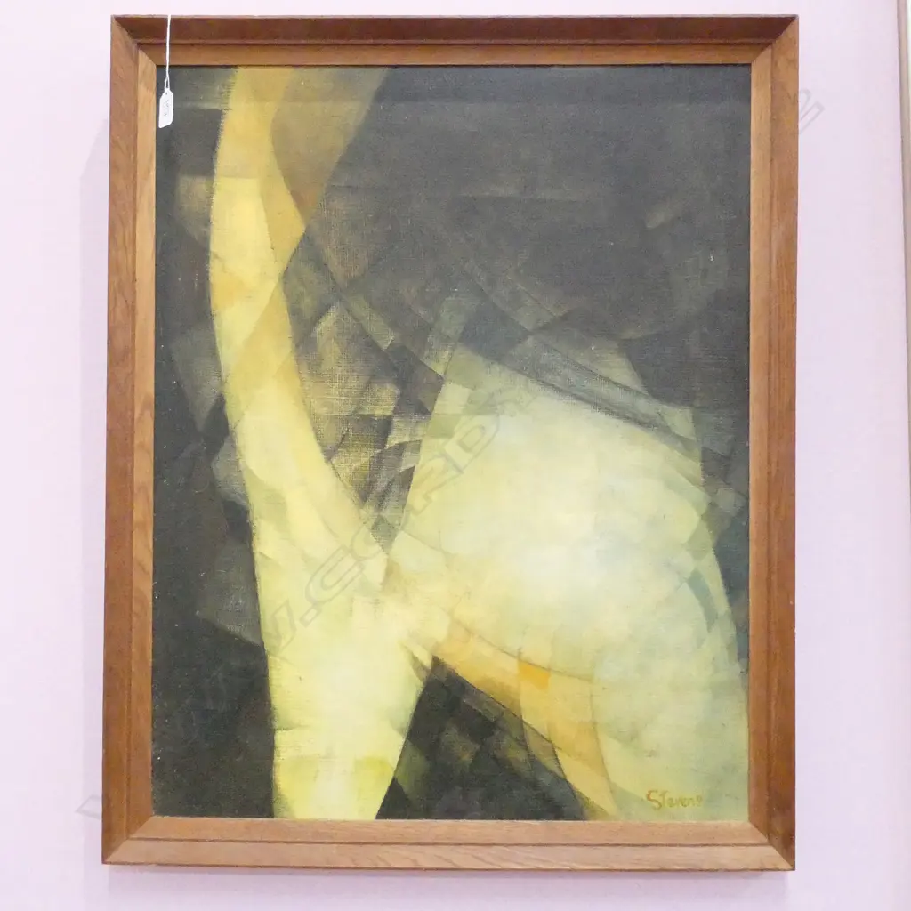 ELIZABETH STEVENS (1923-2009) ACRYLIC ON BOARD YELLOW NUDE 760 X 500 MM Image 1++