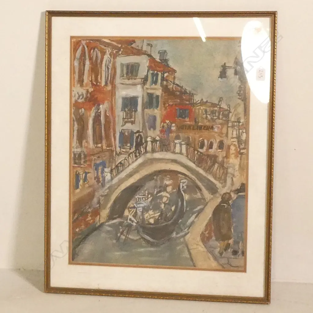 ARTIST UNKNOWN GOUACHE VENICE 440 X 580 MM Image 1++