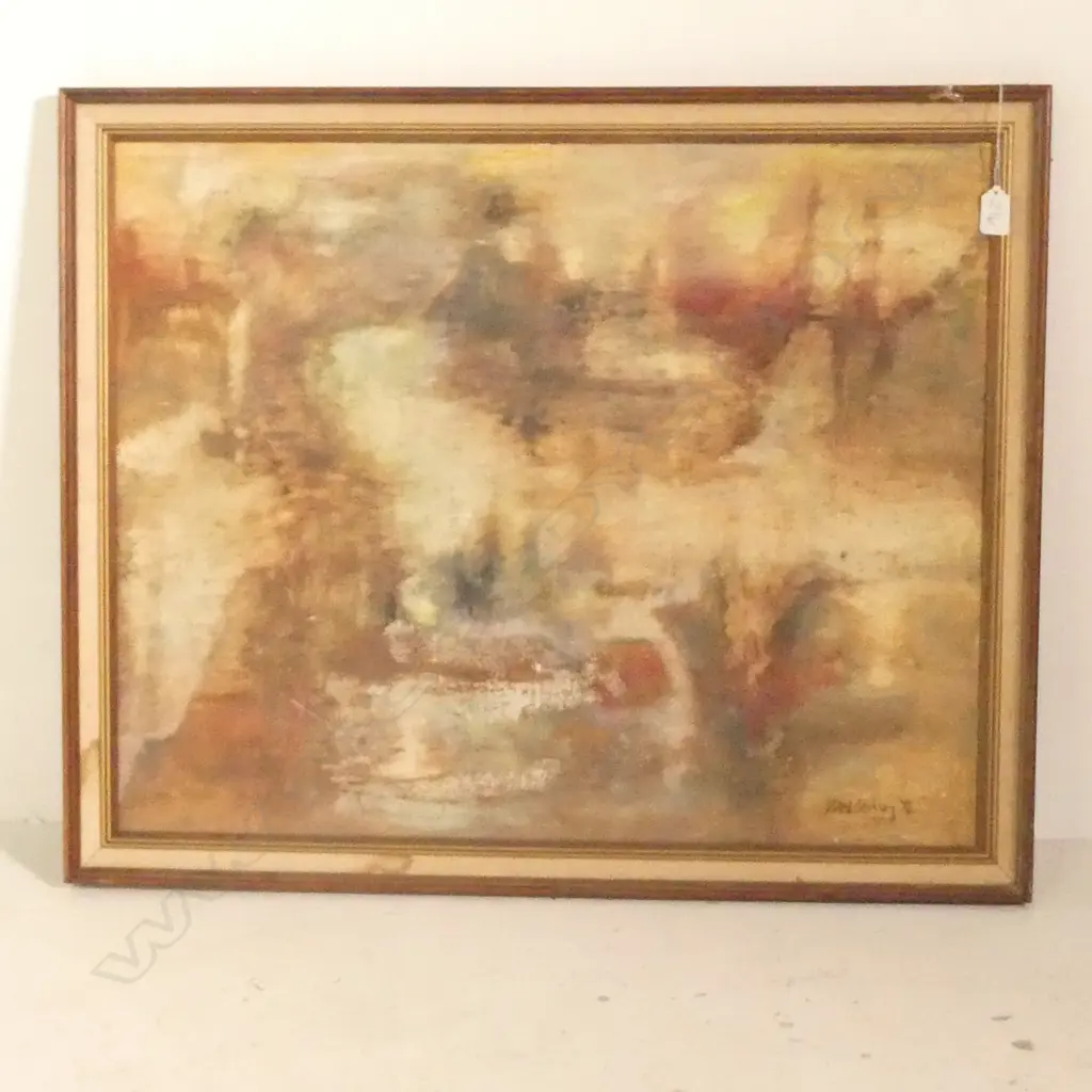 B SHIRLEY OIL ON BOARD ABSTRACT  550 X 700 MM Image 1++