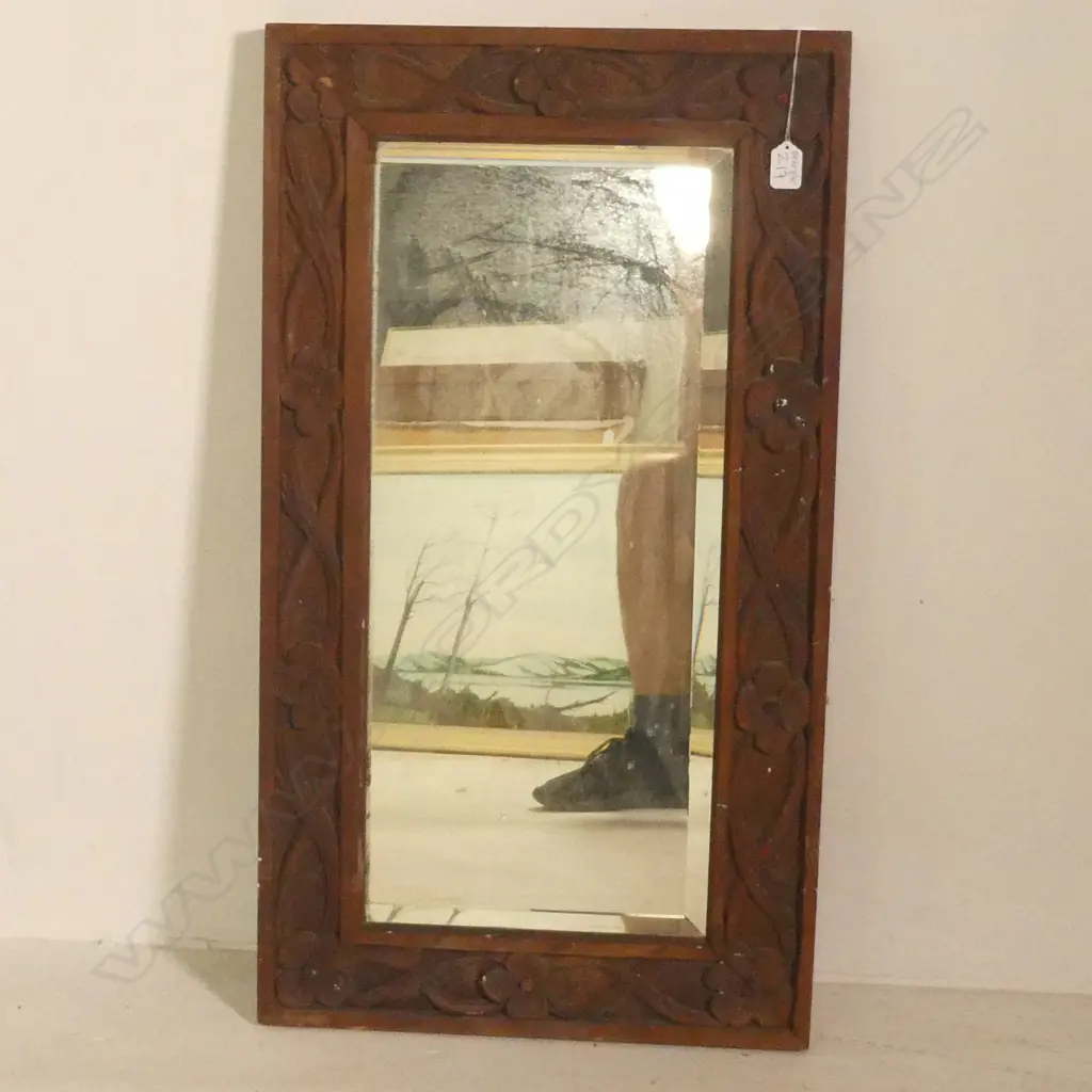 FLORAL WOODEN CARVED FLORAL FRAMED MIRROR H 830 MM Image 1++