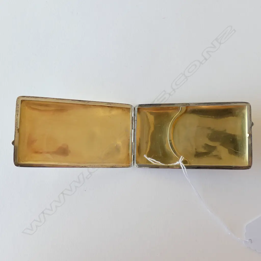 ORNATELY CARVED S/SILVER CIGERETTE CASE, STAMPED, 47GM, 85MM Image 1++