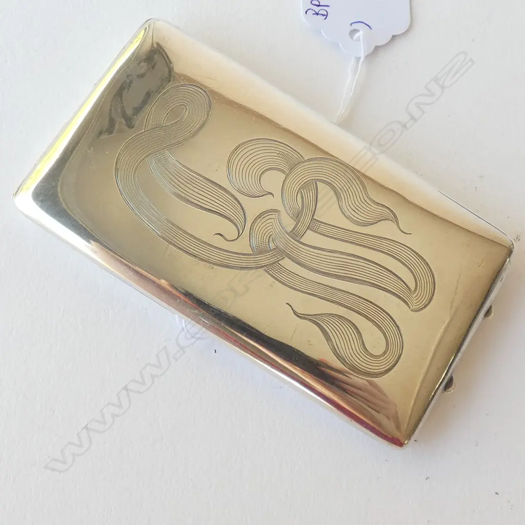 ORNATELY CARVED S/SILVER CIGERETTE CASE, STAMPED, 47GM, 85MM Image 1++