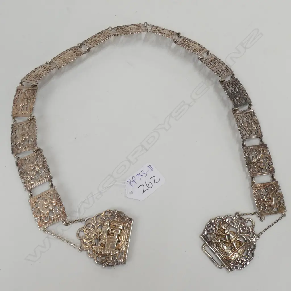 SILVER PLATE EGYPTIAN THEMED BELT Image 1++