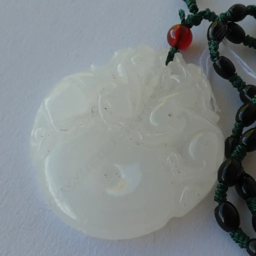 WHITE JADE? BI DISK PENDANT  Image 1++