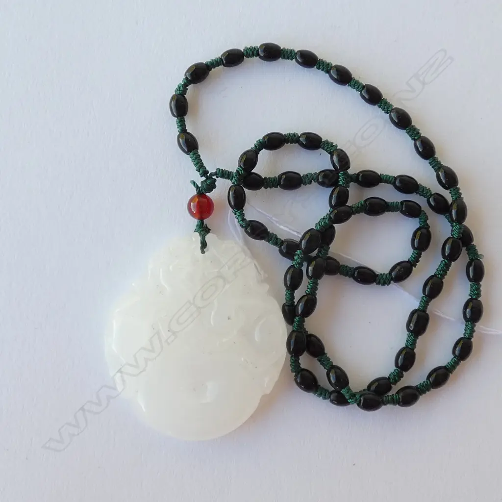 WHITE JADE? BI DISK PENDANT  Image 1++