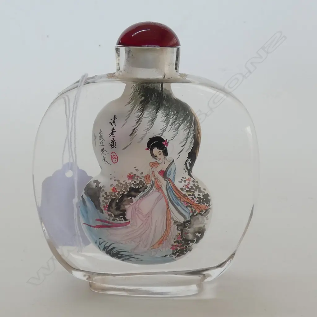 CHINESE INTERNALLY PAINTED SNUFF BOTTLE LGE Image 1++