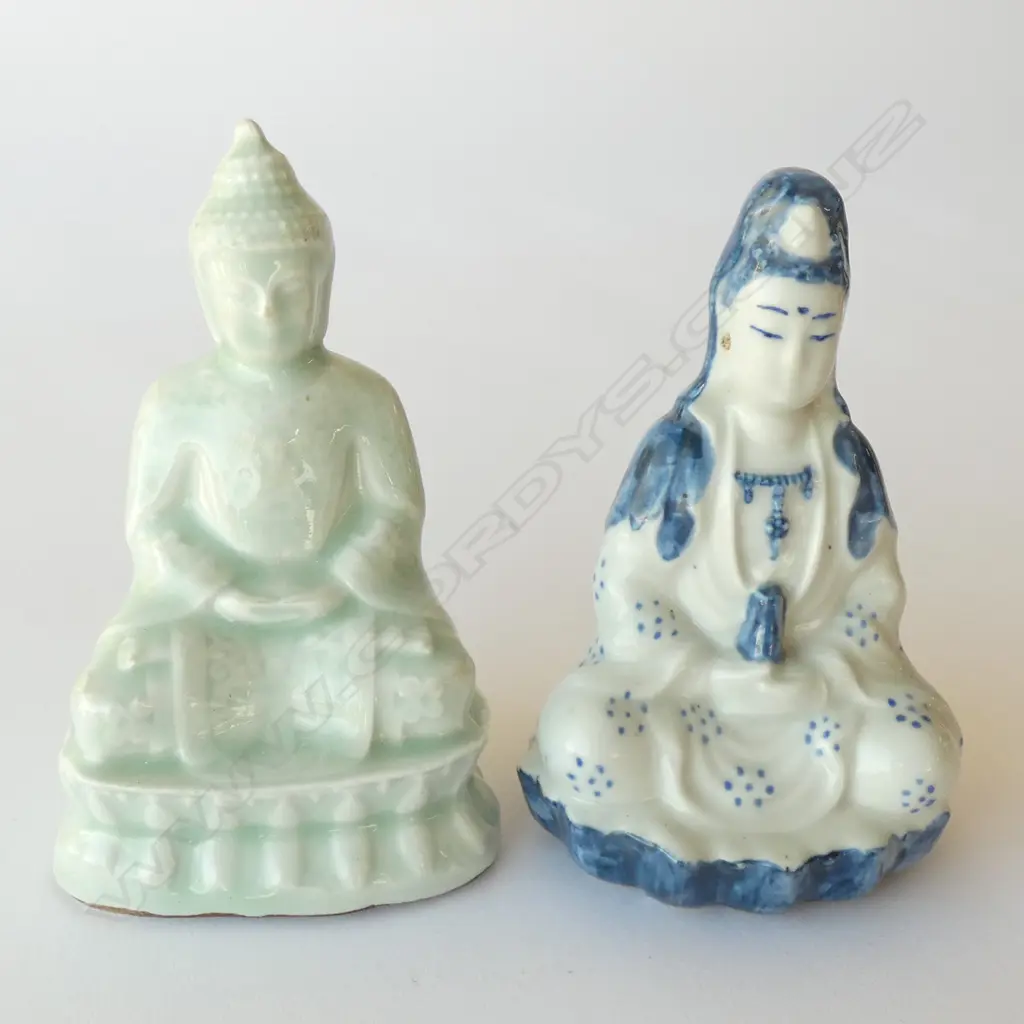 2 CERAMIC BUDDHAS  Image 1++