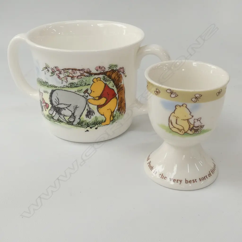 ROYAL DOULTON WINNY THE POOH 2 HANDLED MUG & EGG CUP Image 1++