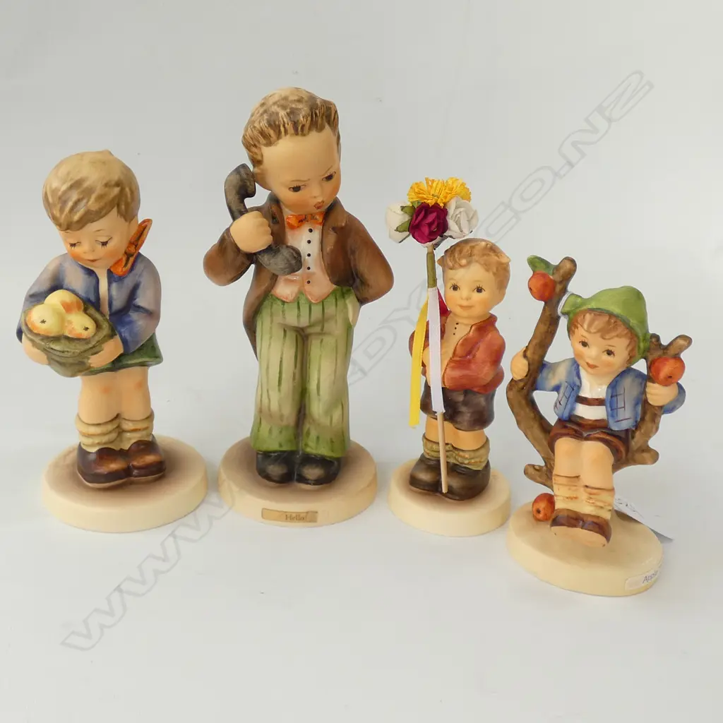 4 X HUMMEL--APPLETREE BOY 142 3/0--HELLO 124/0,  GIFT FROM A FRIEND 485--SPRING GIFTS 2273 Image 1++