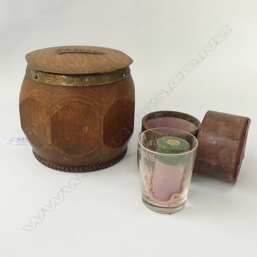 ARTS & CRAFTS TOBACCO JAR & ANTIQUE MEASURE (CASED) Image 1++
