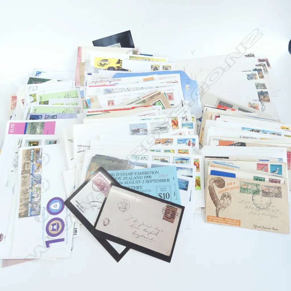 BOX  LOT NZ LETTERS, HEALTH STAMPS ETC Image 1++