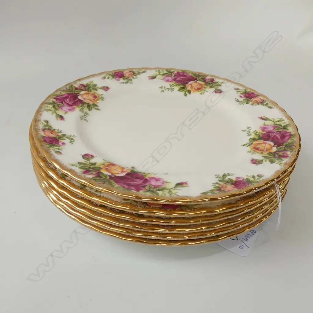 6 X ROYAL ALBERT OLD COUNTRY ROSES 20CM SALAD PLATES Image 1++