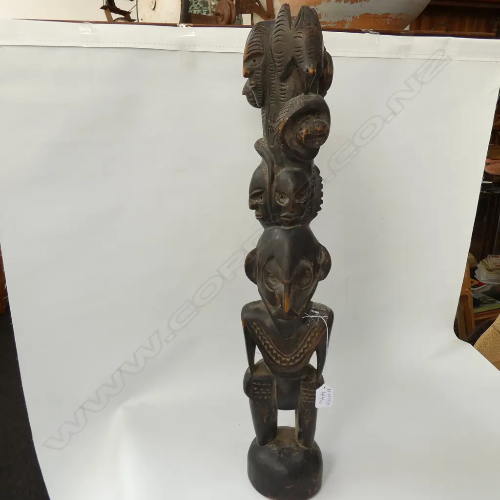 CARVED WOODEN TRIBAL FIGURE H 640 MM Image 1++