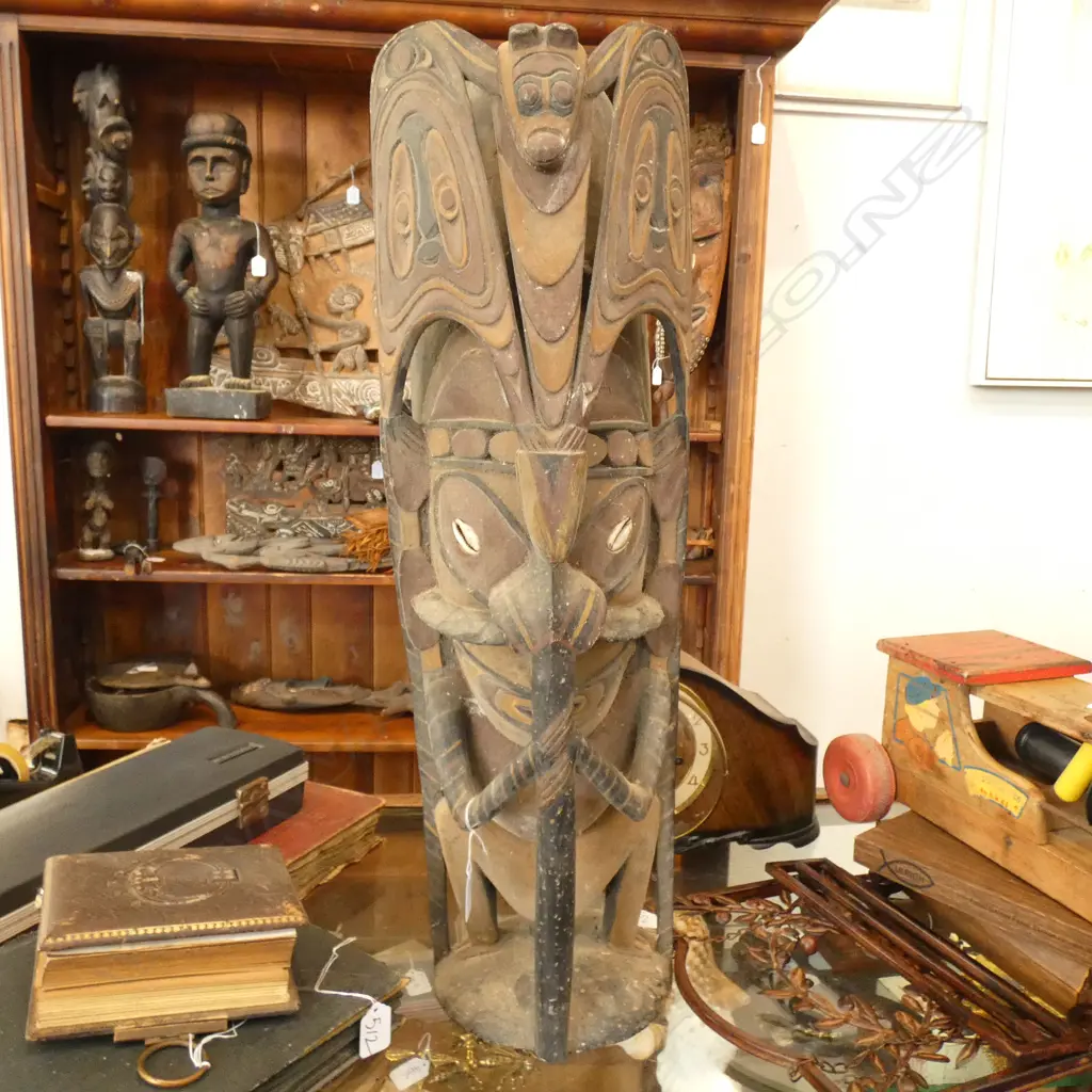 P.N.G SEPIK RIVER CARVED FIGURE L 730 MM Image 1++