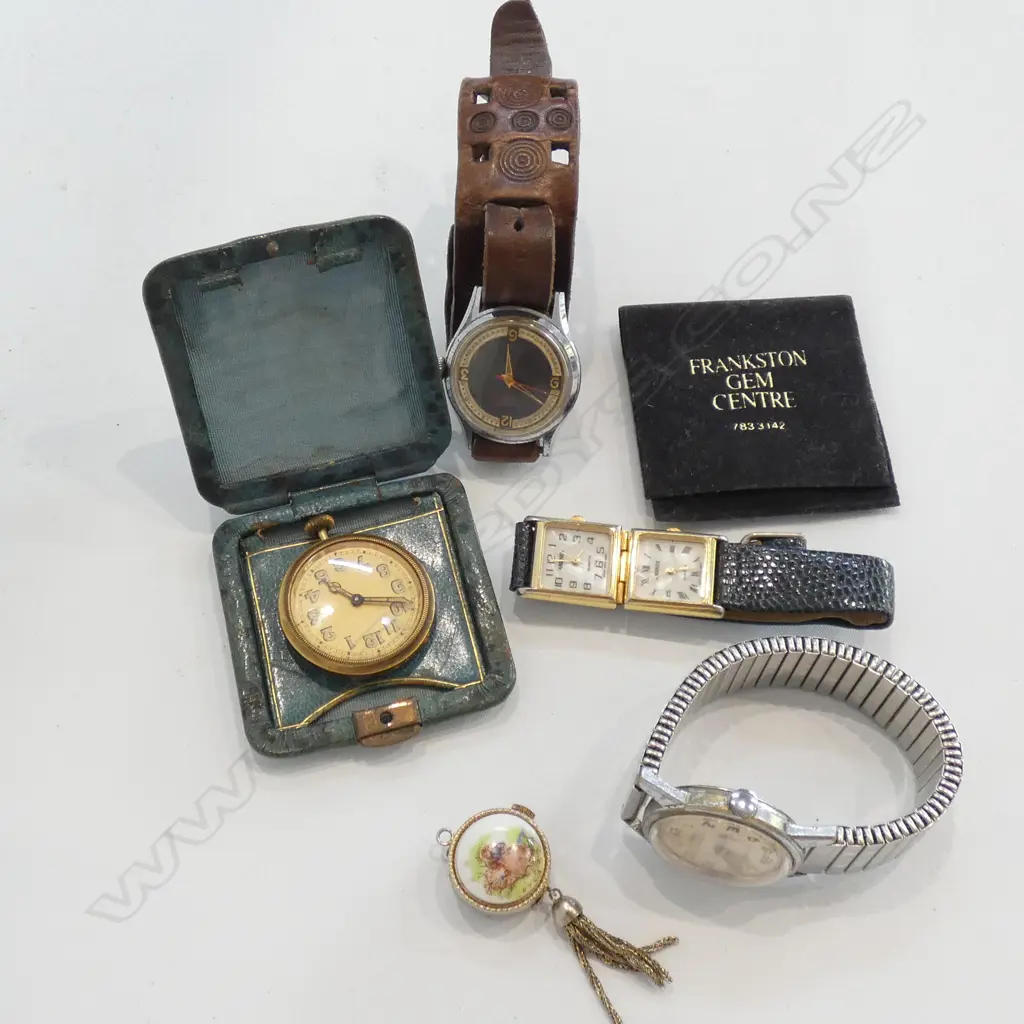 BAG 4 WATCHES 1 CLOCK + AGATE PENDANT Image 1++