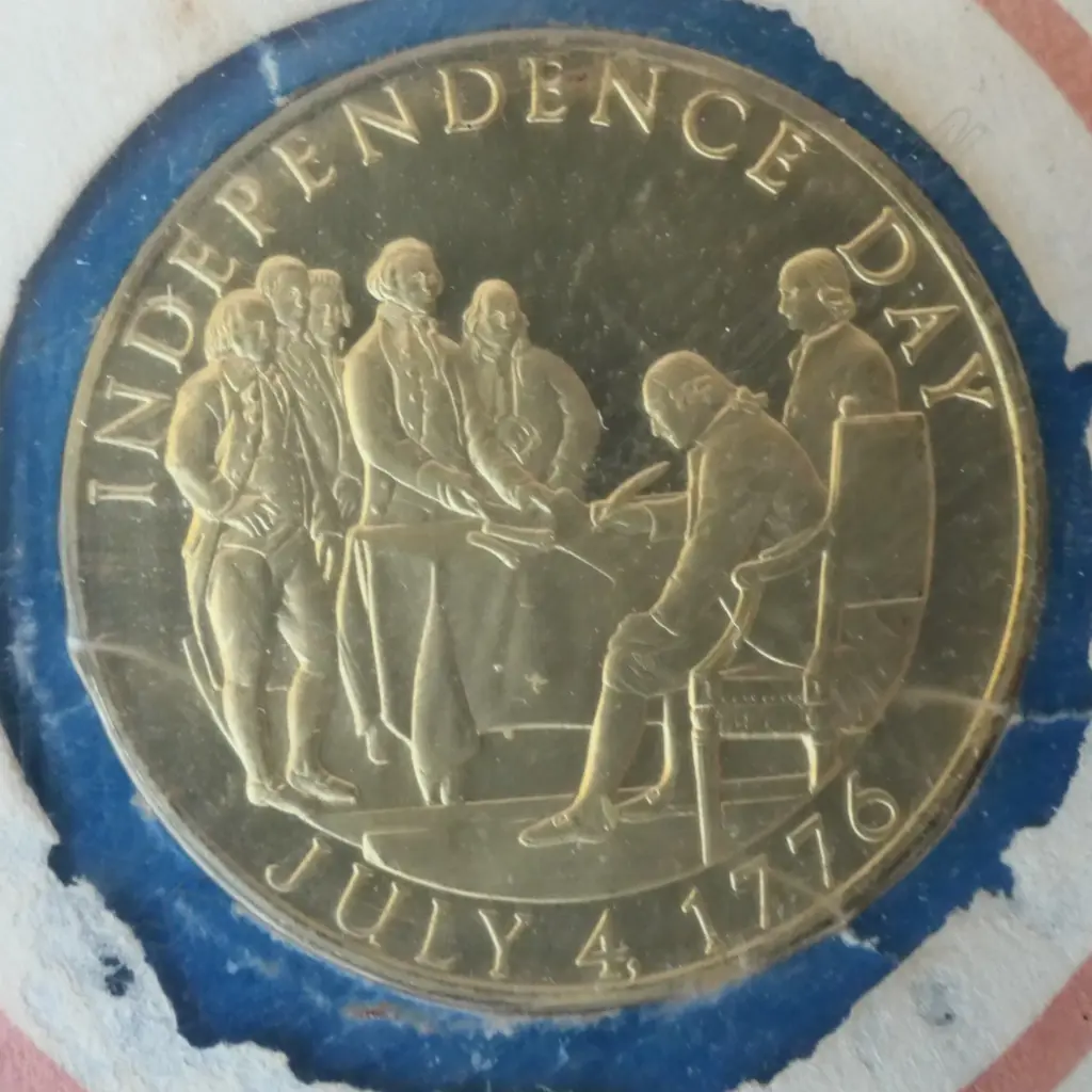 US BICENTENNIAL S/SILVER 1ST DAY COVER BOOK 1976, DIA. 31MM Image 1++