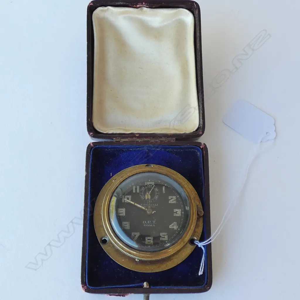 WW2 ERA F. BOSELLI MILANO O.M.T ROMA AIRCRAFT RADIO SET CLOCK Image 1++