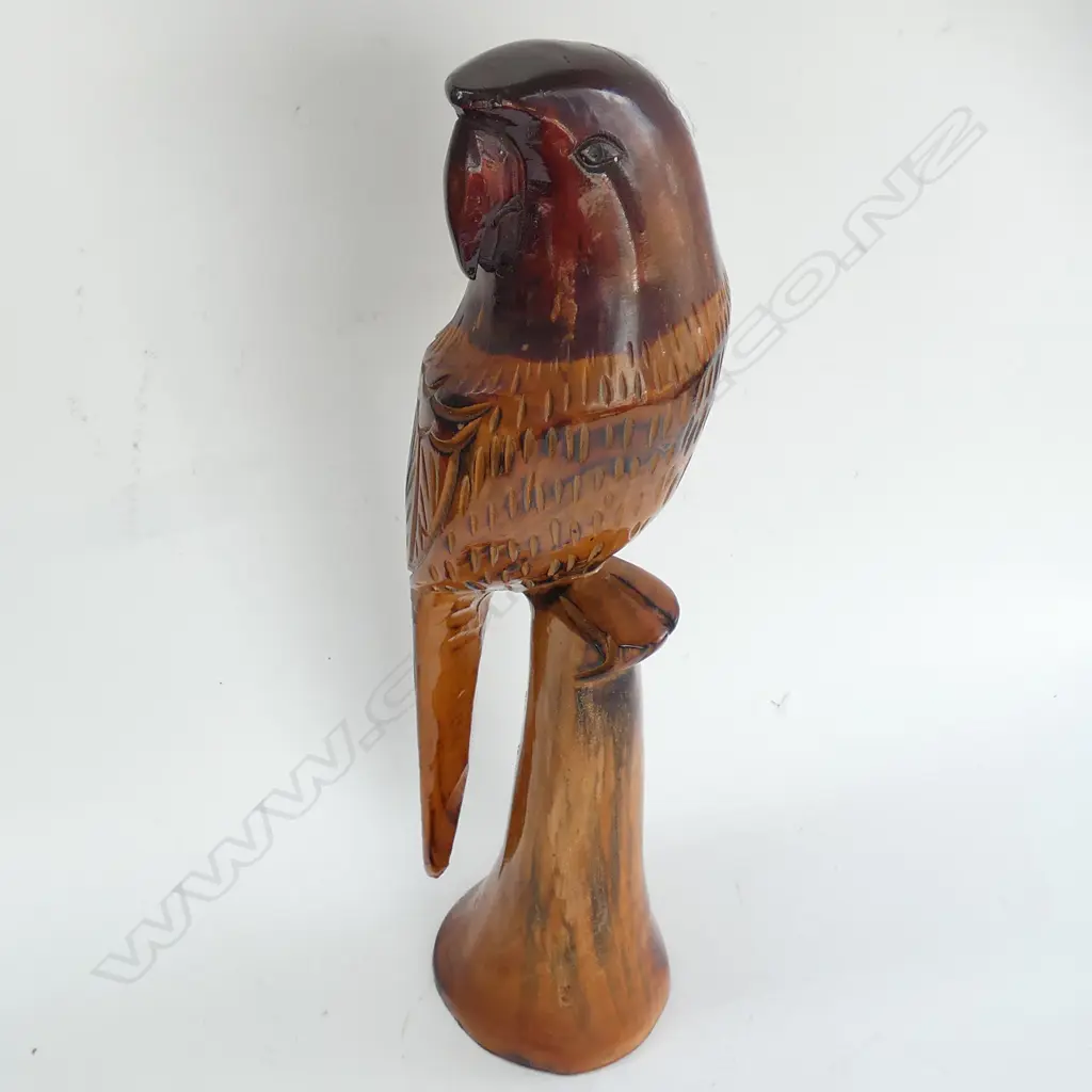 CARVED WOODEN PARROT H. 460MM Image 1++