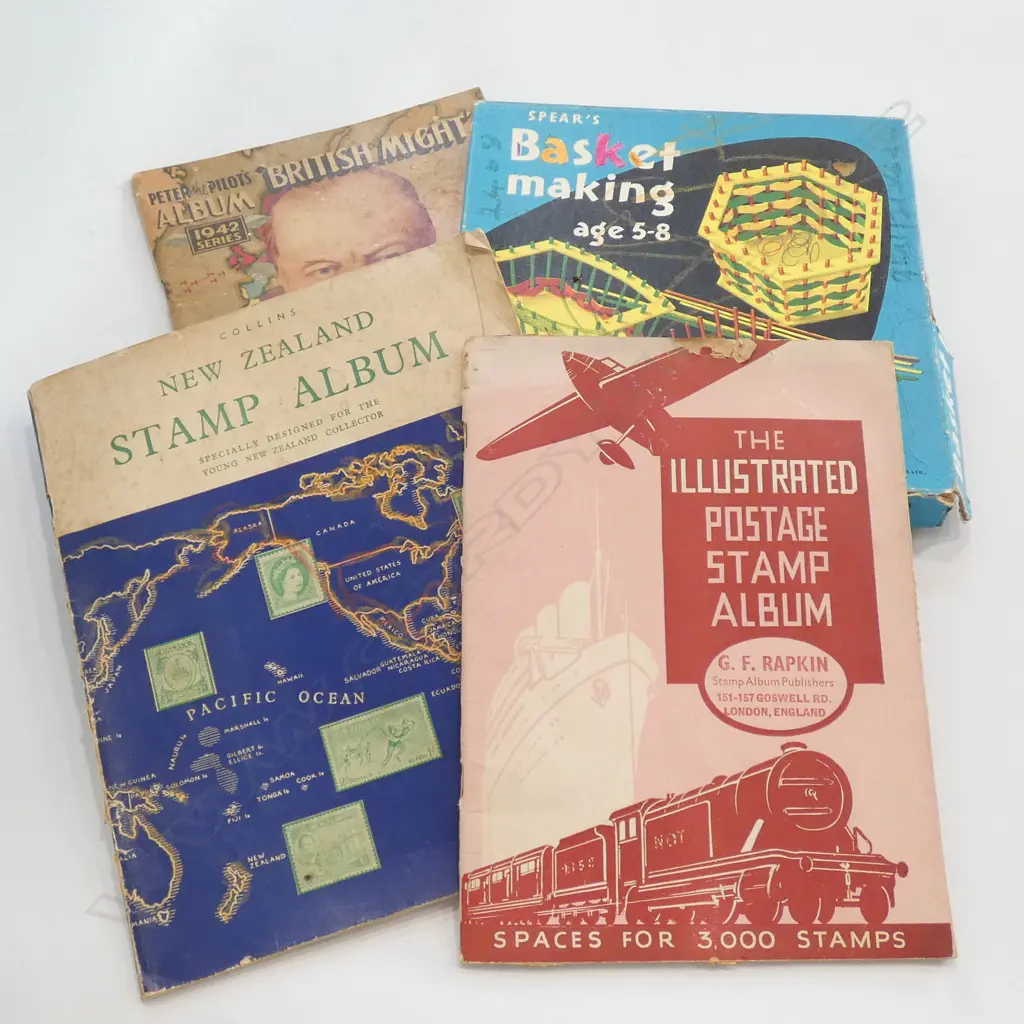3 OLD STAMP ALBUMS ETC INCLS. STAMPS Image 1++