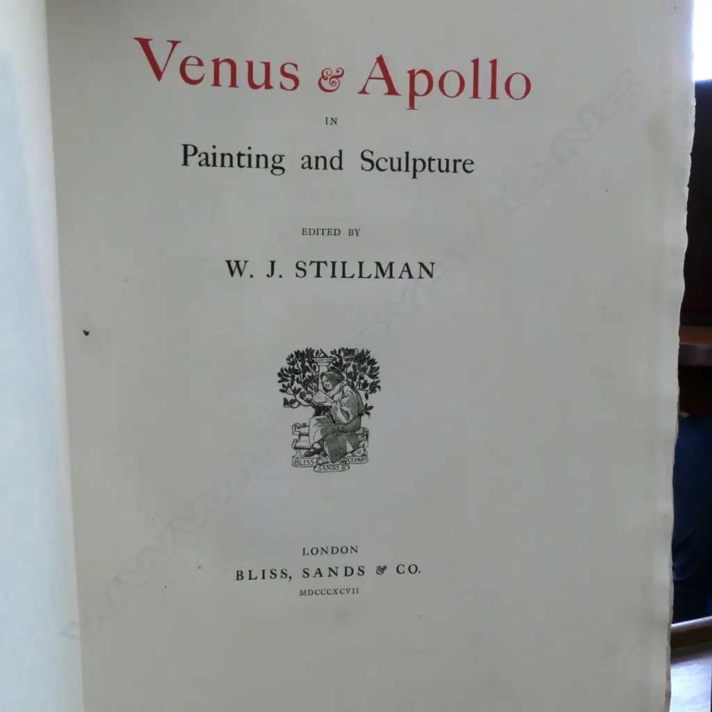 ANTIQUARIAN BOOK 'VENUS AND APOLLO IN PAINTING AND SCULPTURE' W. J. STILLMAN 1897 450MM L Image 1++
