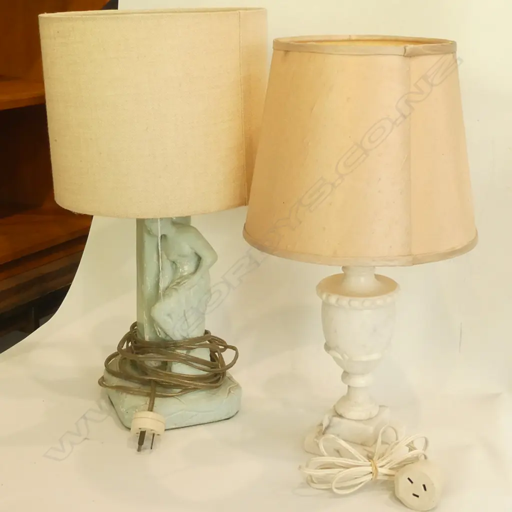 ART DECO PLASTER LAMP + ALABASTER LAMP H. 450MM Image 1++