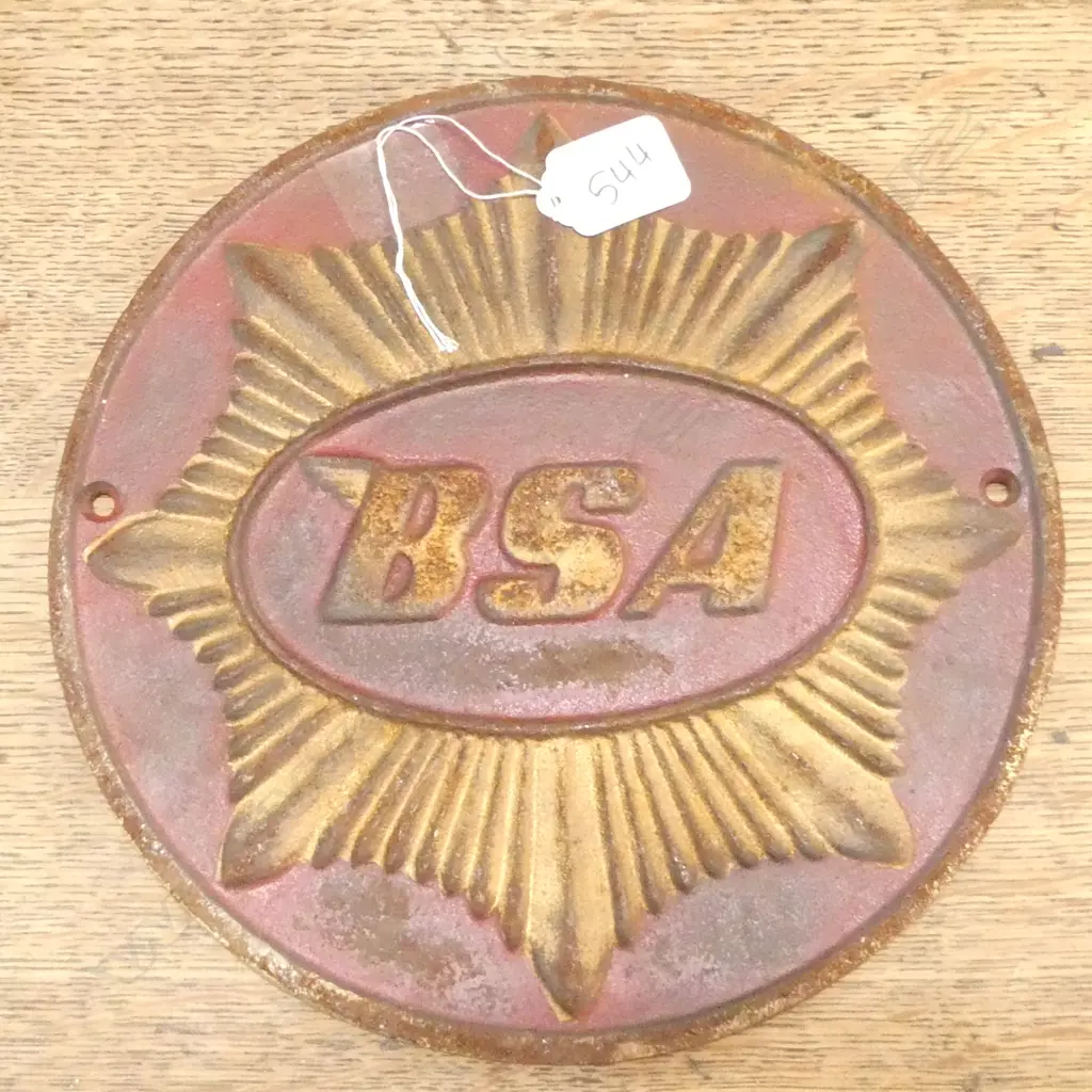 VINTAGE BSA MOTORCYCLE GARAGE PLAQUE Image 1++