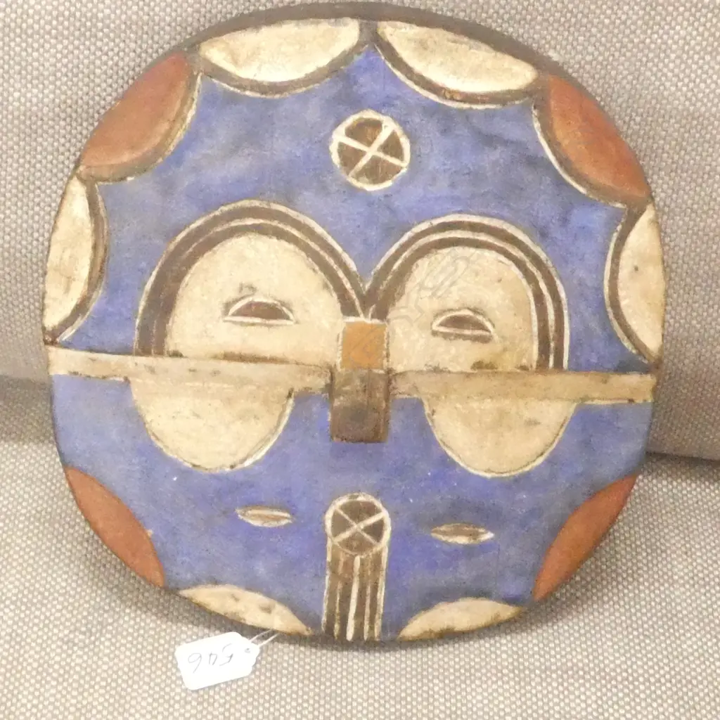 MARQUESAN PAINTED WOOD WALL MASK Image 1++