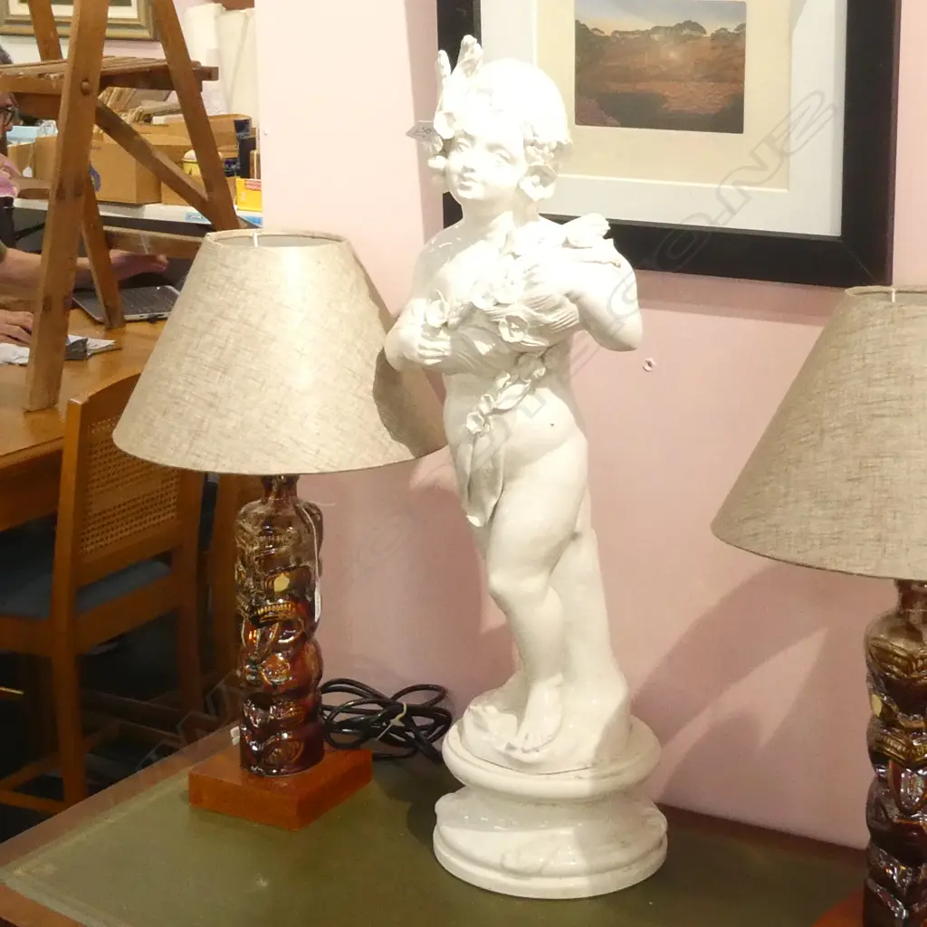 PORCELAIN ITALIAN GARDEN STATUE, H. 700MM, SOME FAULTS Image 1++